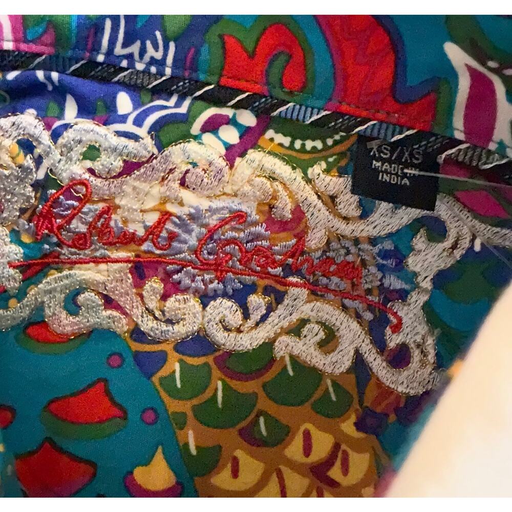 Robert Graham White Ruffle Shirt Women's XS Colorful Cuff Button Down - Picture 4 of 13